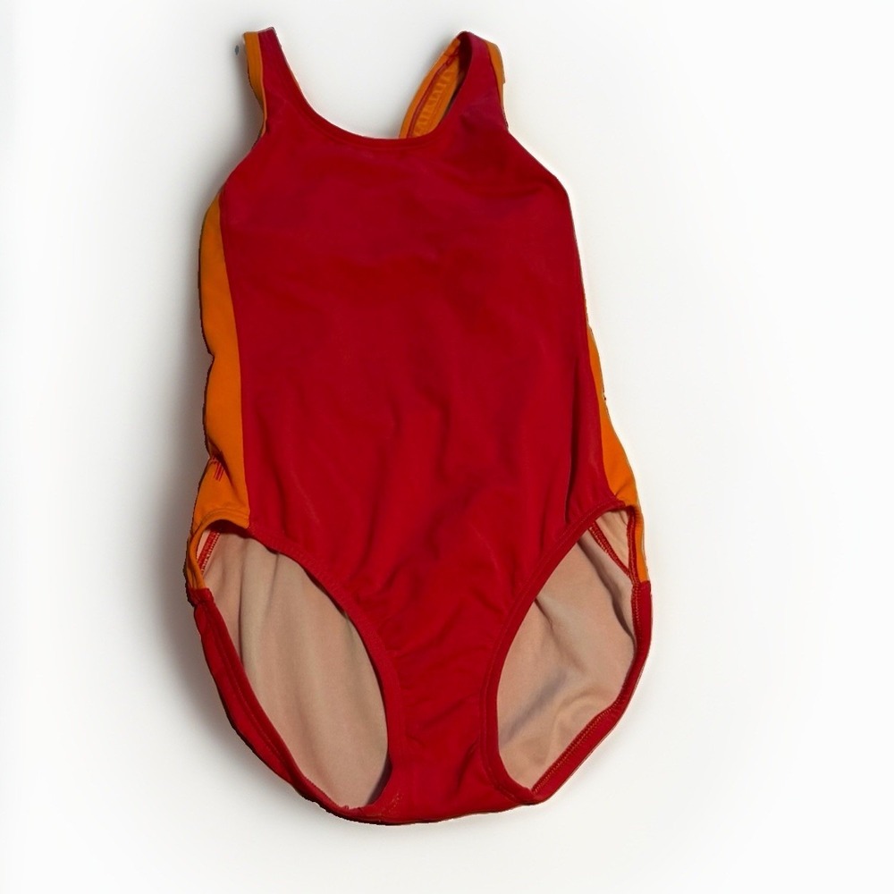Speedo Hydro Bra One Piece Swimsuit‎ Pink Orange Women's 5/6